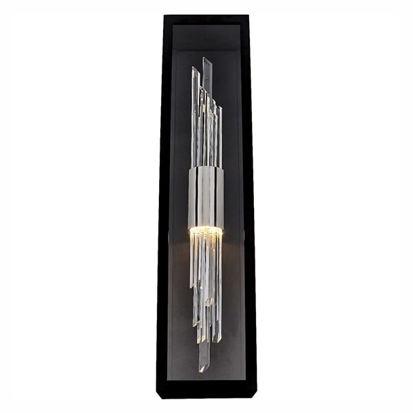 【ALLEGRI】アメリカ・アウトドアウォールライト「Lucca Esterno」ブラック／シルバー（W178×H762×D178mm）