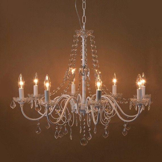 クリスタルシャンデリア 「Novia」 8灯 White（Φ695×H640mm）