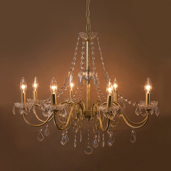 クリスタルゴールドシャンデリア 8灯 クリスタルシャンデリア 「Novia」 8灯 Gold（Φ695×H640mm） | EL JEWEL