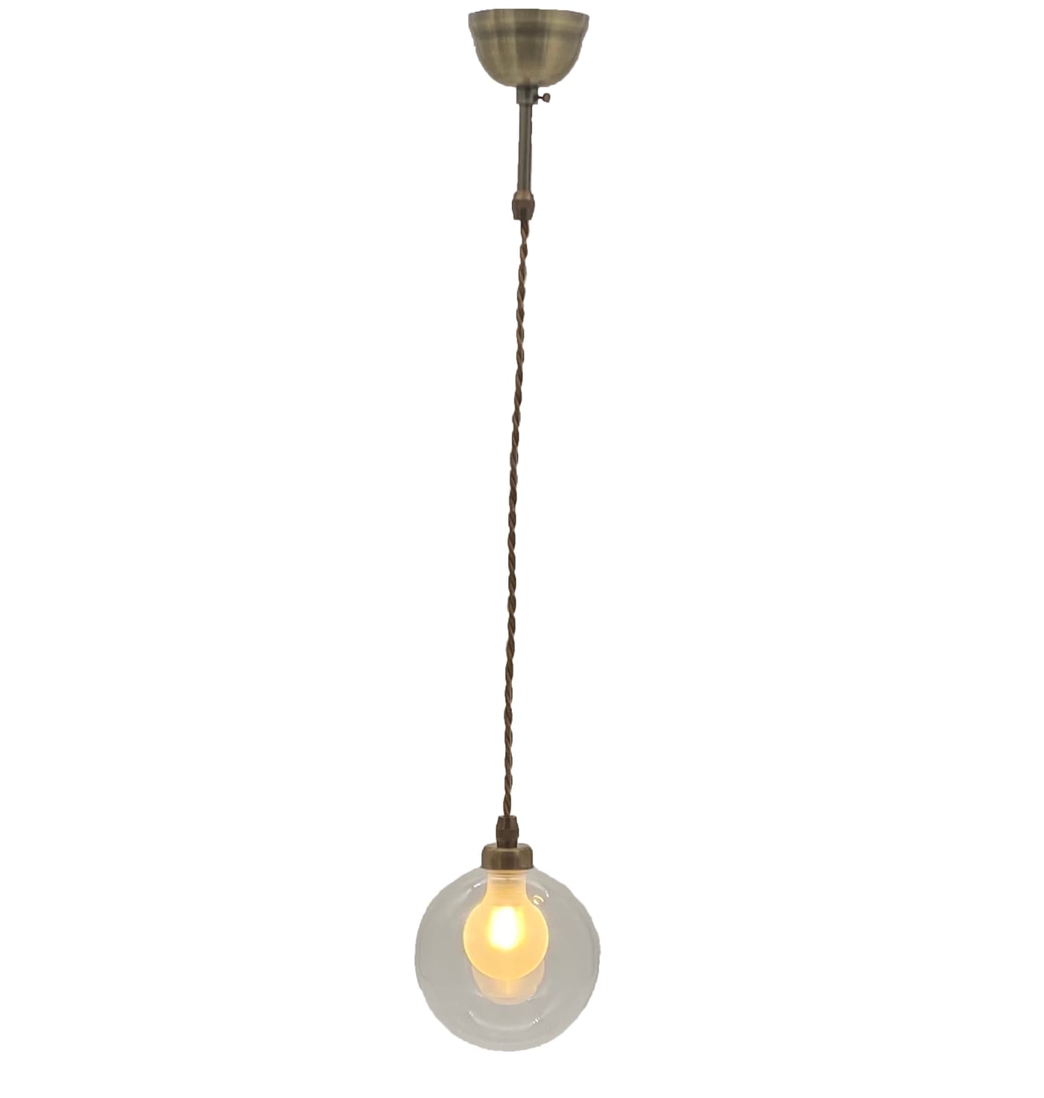 【LAMPS】ガラスシェード ペンダントランプ 1灯（φ120×H620mm）