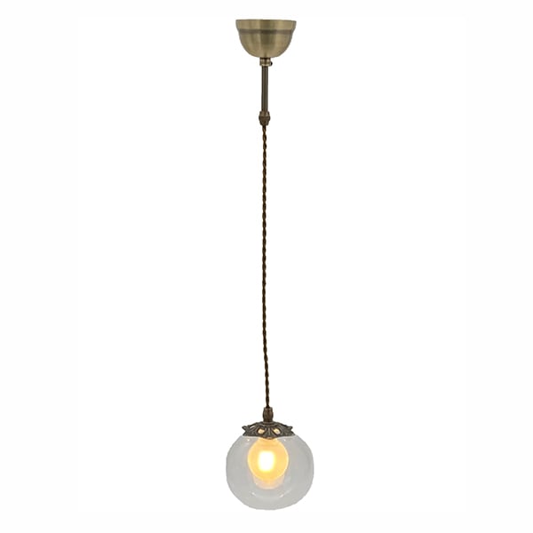 【LAMPS】ガラスシェード ペンダントランプ 1灯（φ120×H620mm）