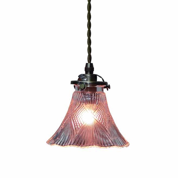 【LAMPS】ガラスシェード ペンダントランプ 1灯（W140×H645mm）