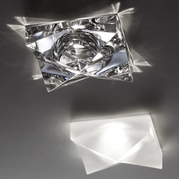 【Fabbian】イタリア デザイン照明 ダウンライト「CINDY」クリア／ホワイト 集積LED（W120×D120mm）
