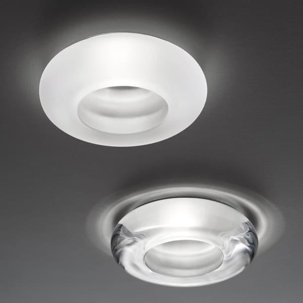 【Fabbian】イタリア デザイン照明 ダウンライト「ROMBO」クリア／ホワイト 集積LED（Φ140mm）