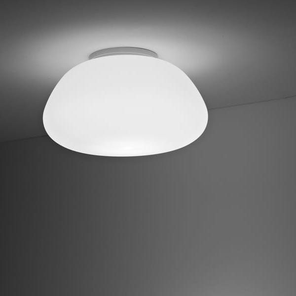 【Fabbian】イタリア デザイン照明 シーリングライト「LUMI POGA」ホワイト　集積LED （Φ420×D240mm）