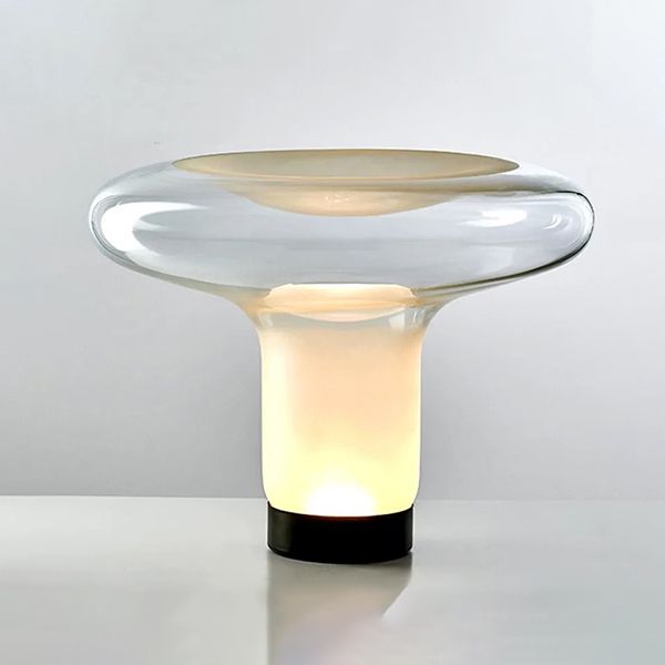【リーズナブル】モダン照明 北欧デザイン LEDガラステーブルランプ 1灯 (φ430×H340mm） テーブルライト・テーブルランプ