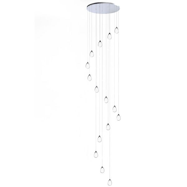 【ET2】アメリカ・ペンダントライト「Dewdrop」 シルバー（W858×D858×H172mm）
