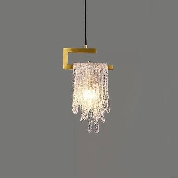 【リーズナブル】デザイン照明 LEDペンダントライト ゴールド（W210×H300mm）
