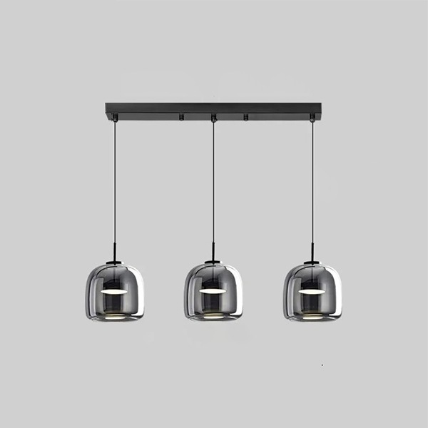 デザイン照明 LEDペンダントライト Smoky-Gray 3灯 スクエア（φ180／230mm）