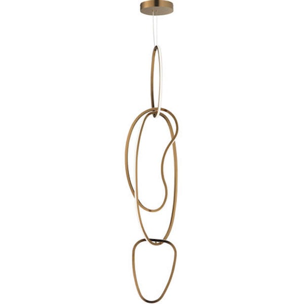 【ET2】アメリカ・ペンダントシーリングライト「Unity」 ゴールド（W356×D318×H1601mm）