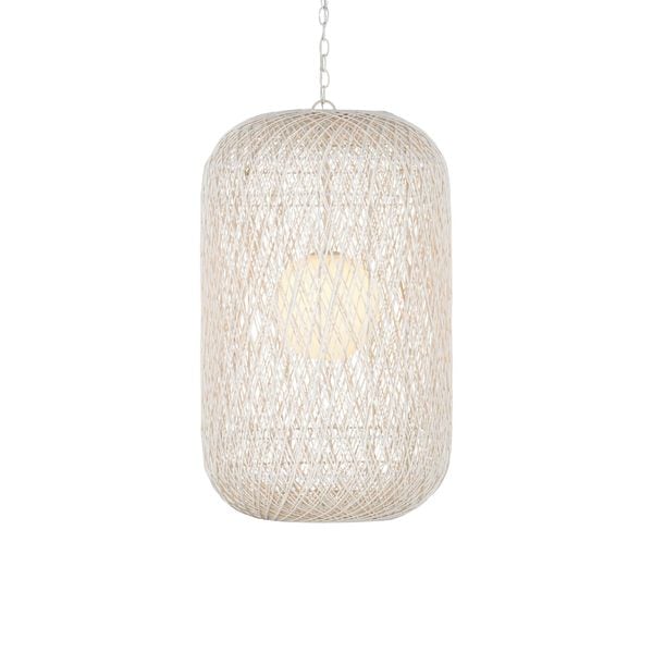 【CURREY】アメリカ・デザインペンダントライト「Cocoon」1灯 ホワイト (W534×H877-2896mm)