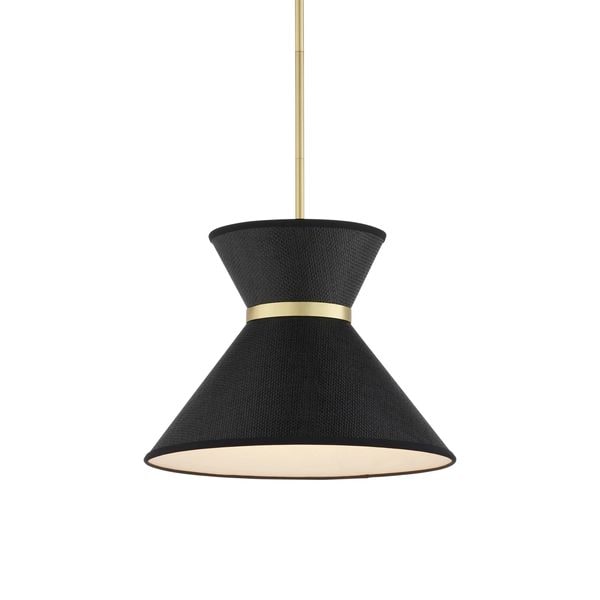 【CURREY】アメリカ・ペンダントライト「Avignon」1灯 ブラック×ブラス (W420×H420-1550mm)