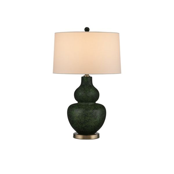 【CURREY】アメリカ・テーブルライト「Kinnaird」1灯 グリーン×ブラス (Φ432×H686mm)