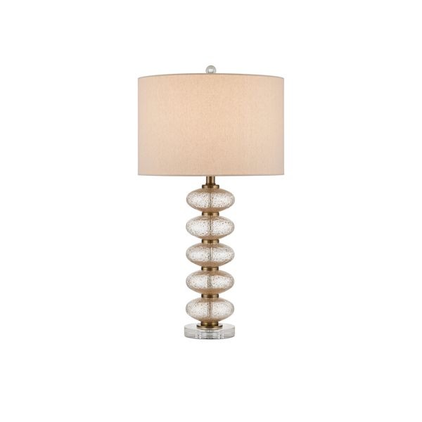 【CURREY】アメリカ・テーブルライト「Zebulon」1灯 クリア×ゴールド (Φ407×H737mm)