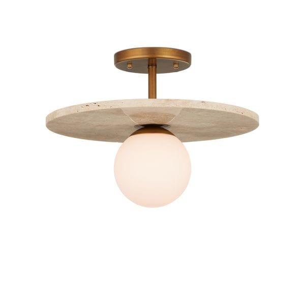 【CURREY】アメリカ・デザインシーリングライト「Apricity」1灯 ブラス (Φ407×H293mm)