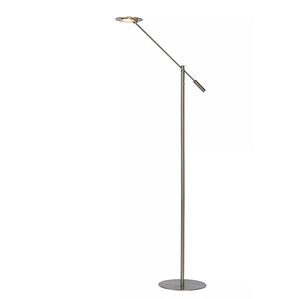 【LUCIDE】ベルギー フロアリーディングライト「ANSELMO」Satin Chrome（φ250×H1400mm）