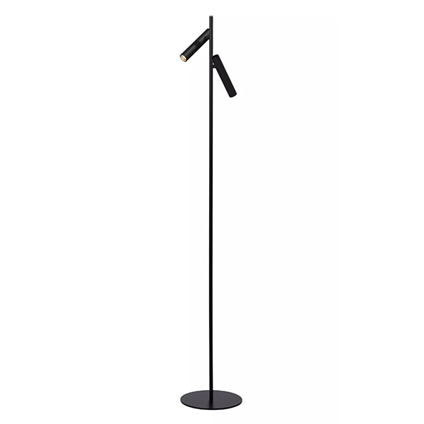 【LUCIDE】ベルギー フロアリーディングライト「PHILON」Black 2灯（φ230×H1400mm）