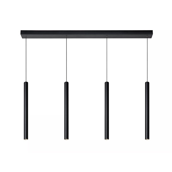 【LUCIDE】ベルギー シーリングペンダントライト「LORENZ」Black 4灯（H495mm）