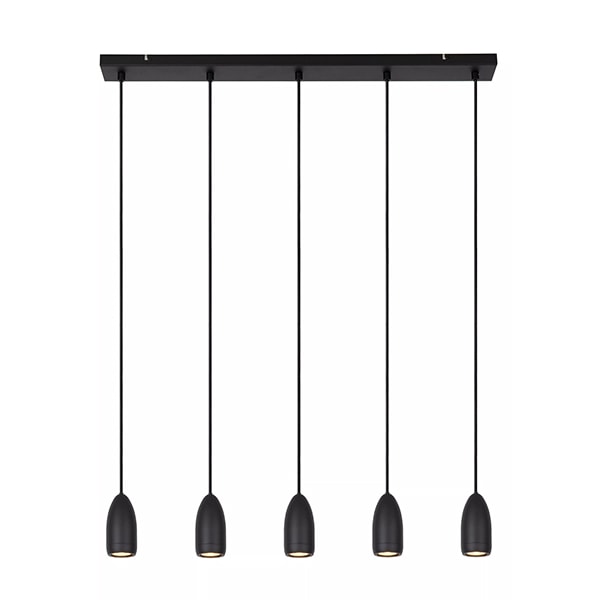 【LUCIDE】ベルギー ペンダントライト「EVORA」Black 5灯（φ60mm）
