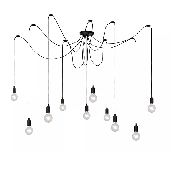 【LUCIDE】ベルギー シーリングペンダントライト「FIX」Black 10灯（φ1500mm）