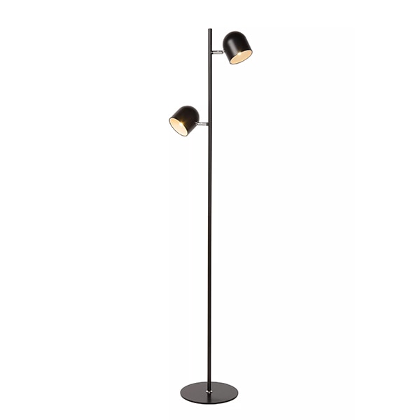 【LUCIDE】ベルギー デザイン照明 フロアライト「SKANSKA」Black 2灯（φ320×H1410mm）