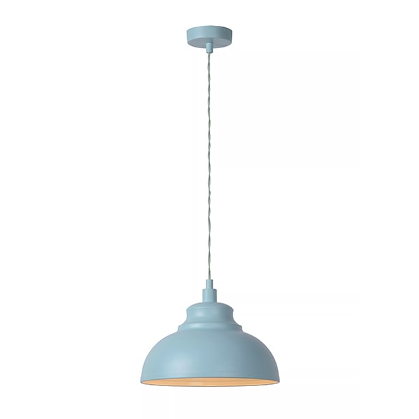 【LUCIDE】ベルギー デザイン照明 ペンダントライト「ISLA」Pastel Blue（φ290×H220mm）