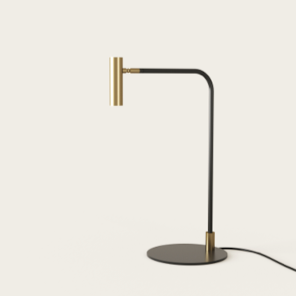 【aromas】 スペイン・インテリア照明「MAHO」テーブルライト ブラック／ゴールド (W200×D225×H445mm)