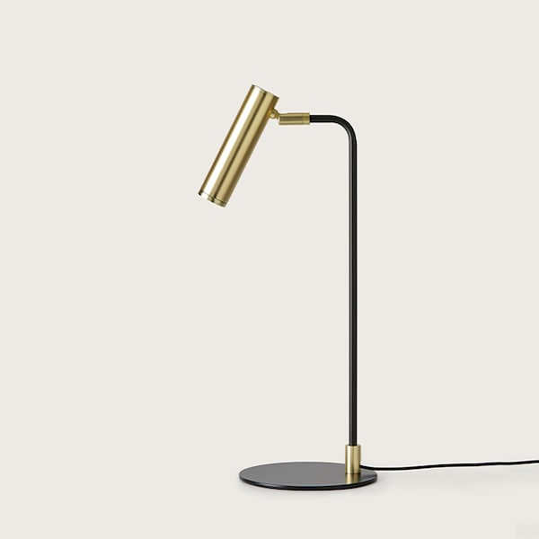 【aromas】 スペイン・インテリア照明「MARU」テーブルライト ブラック／ゴールド (W200×D200×H550mm)