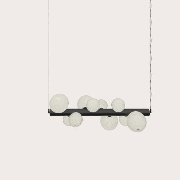 【aromas】 スペイン・インテリア照明「LERA」ペンダントライト 10灯 ブラック／ホワイト (W1200mm)