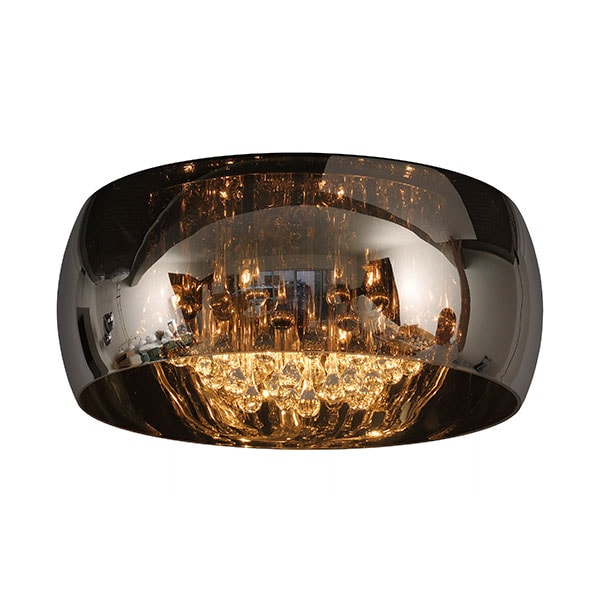 【LUCIDE】ベルギー デザイン照明 シーリングライト「PEARL」Chrome（φ500×H220mm）