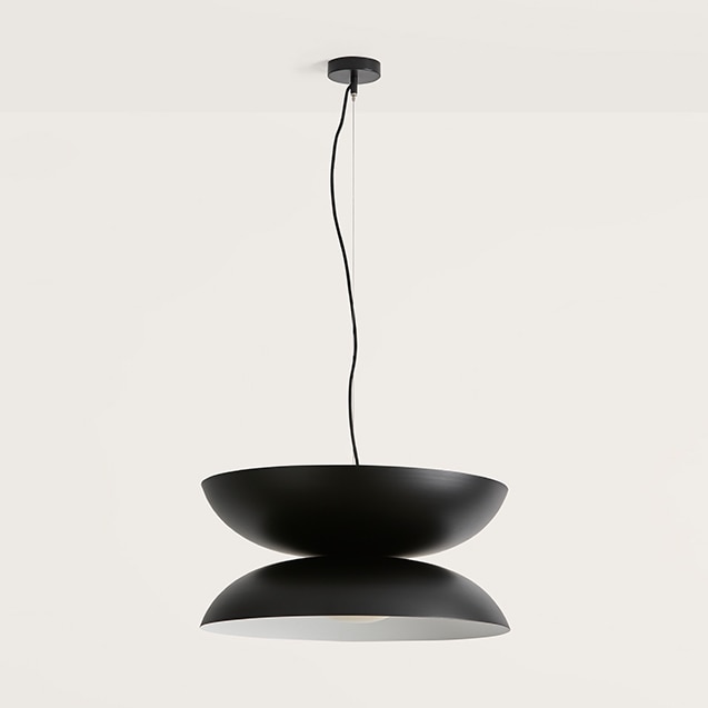 【aromas】 スペイン・インテリア照明「YOYO」ペンダントライト 3灯 ブラック (φ560×H250mm)