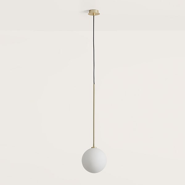【aromas】 スペイン・インテリア照明「BALL」ペンダントライト 1灯 ゴールド／ブラック (φ200×H680mm)