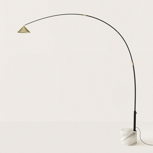 【aromas】 スペイン・インテリア照明「HINOO」フロアライト ブラック／ゴールド (W2000×H2003mm)