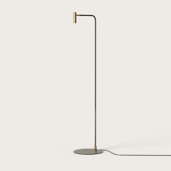 【aromas】 スペイン・インテリア照明「MAHO」フロアライト ブラック／ゴールド (W335×H1435mm)