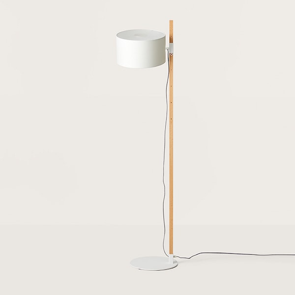 【aromas】 スペイン・インテリア照明「RIU」フロアライト 1灯 ホワイト (φ300×H1505mm)