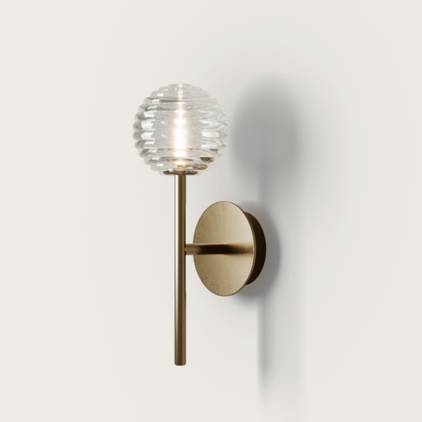 【aromas】 スペイン・インテリア照明「DOUL」ウォールライト 1灯 ブラック／ゴールド (W100×D135mm)