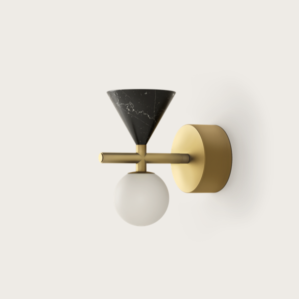 【aromas】 スペイン・インテリア照明「ONETA」ウォールライト 1灯 ブラック／ホワイト (W80×D145mm)