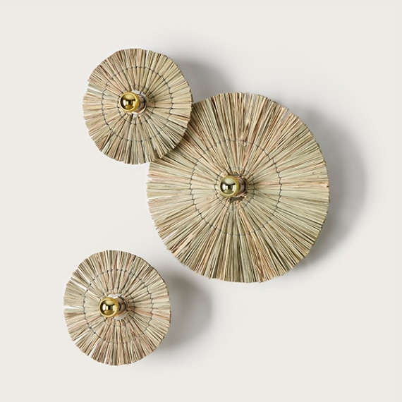 【aromas】 スペイン・インテリア照明「LAOS」ウォールライト1灯 ナチュラル(φ500mm、バルブ100mm)