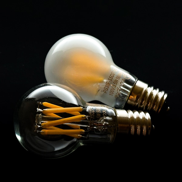 【国内メーカー】LEDフィラメント電球　PS35ミニクリプトン球タイプ クリアガラス ／3.5W（口金：E17）※調光対応
