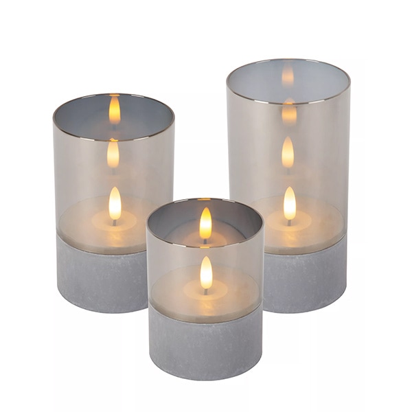 【LUCIDE】ベルギー デザイン照明 テーブルライト「VELAS」Smoke Grey 3サイズセット（H100／125／150mm）