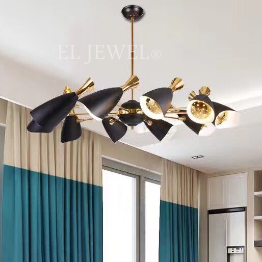 インテリア照明　ブラックシェードシャンデリア　12／16／20／24灯（Φ850／Φ900／Φ1000／Φ1200mm）