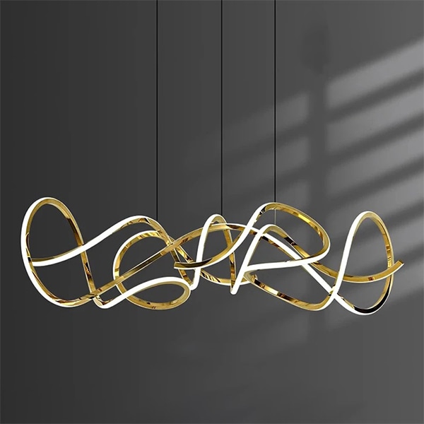 デザイン照明　モダンLEDペンダントライト　ゴールド（W1300～2000mm）