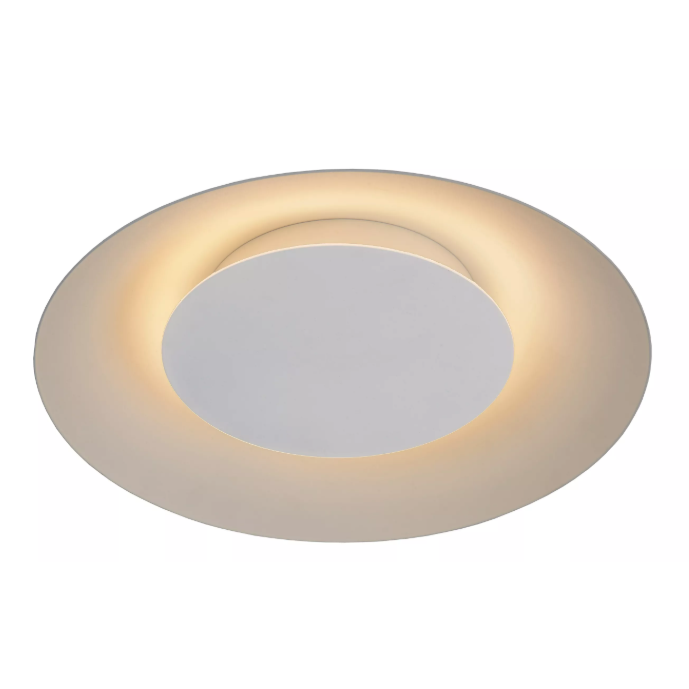 【LUCIDE】ベルギー デザイン照明 シーリングライト「FOSKAL」White （φ345×H73mm）