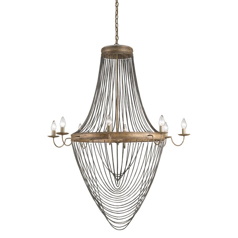 【CURREY】アメリカ・シャンデリア 8灯「Lucien」ゴールド（φ1168×H1498mm）