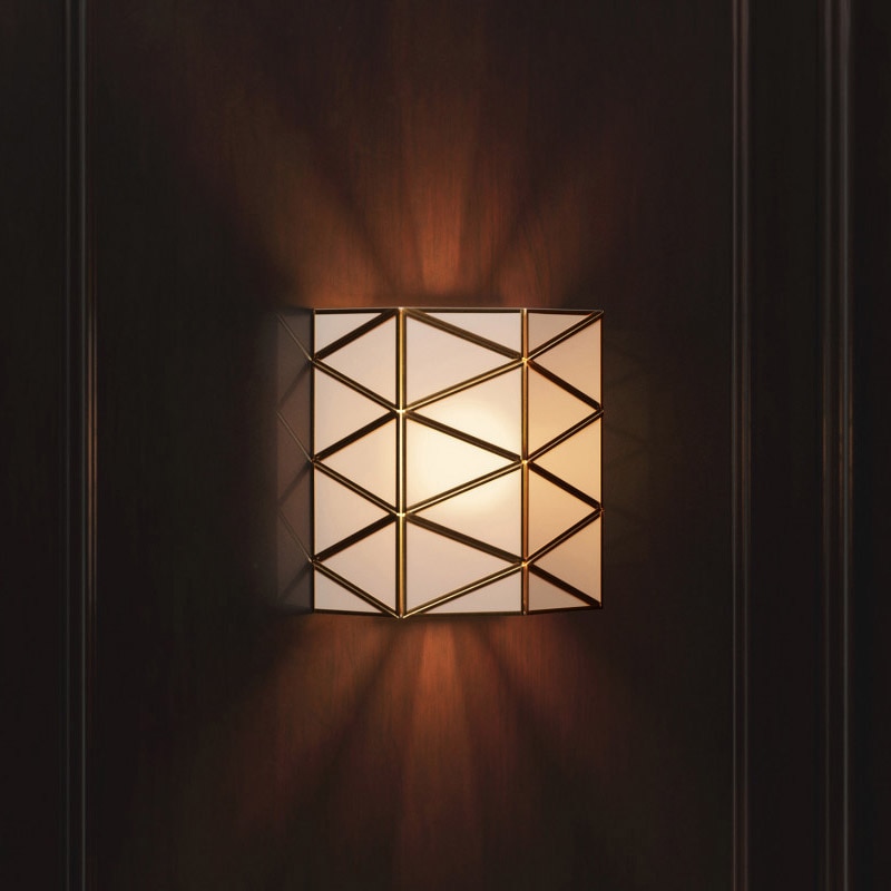 【CURREY】アメリカ・ウォールライト 1灯「Polyhedron」アンティークゴールド（W304×D152×H304mm）