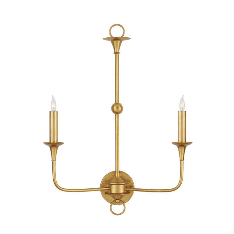 【CURREY】アメリカ・デザイン照明 ウォールライト 2灯「Nottaway」ゴールド（W450×D203×H609mm）