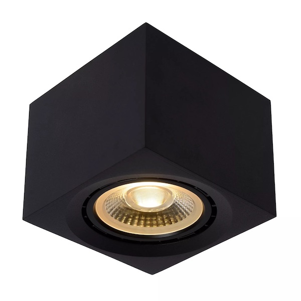 【LUCIDE】ベルギー デザイン照明 シーリングライト「FEDLER」Black 1灯（W120×D120×H100mm）