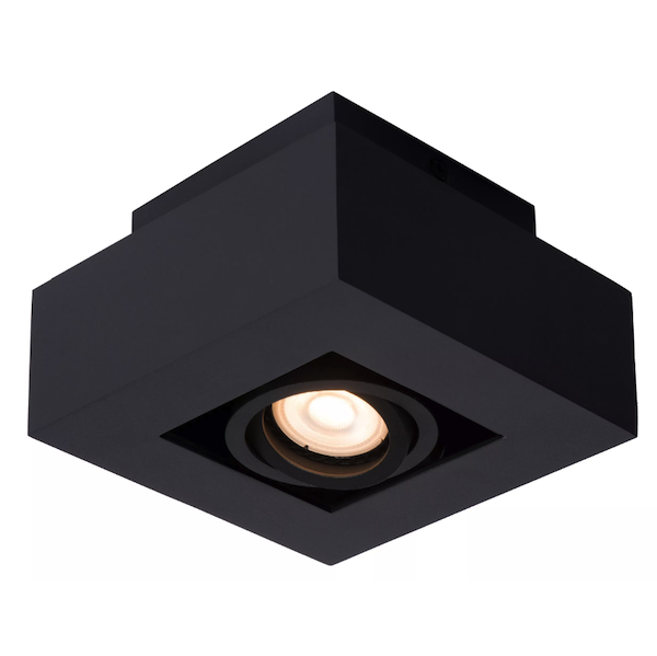【LUCIDE】ベルギー デザイン照明 シーリングライト「XIRAX」Black 1灯（W140×D140×H88mm）