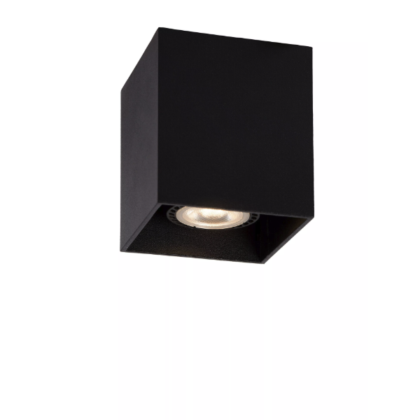 【LUCIDE】ベルギー デザイン照明 シーリングライト「BODI」Black 1灯（W82×D82×H95mm）