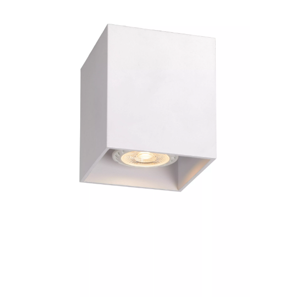 【LUCIDE】ベルギー デザイン照明 シーリングライト「BODI」White 1灯（W82×D82×H95mm）